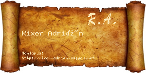 Rixer Adrián névjegykártya